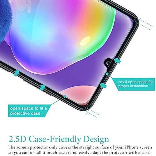 [2 Pack] Samsung Galaxy A31 Full Cover Coverage Tempered Glass LCD Screen Protector Film Guard