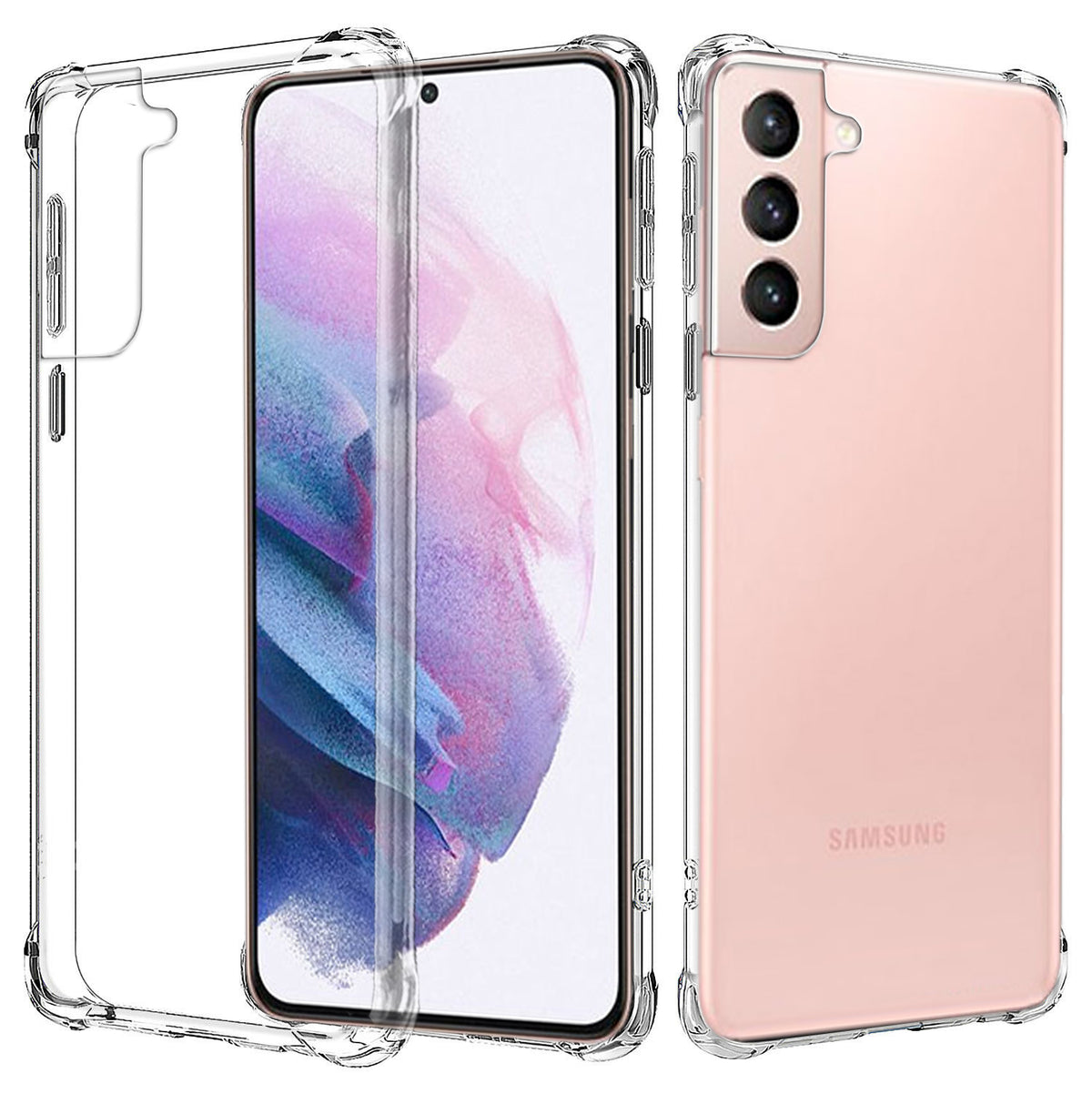 For Samsung Galaxy S21 | S21 FE | S21+ /S21 Plus | S21 Ultra SupRShield Clear Case Shockproof Tough Gel Heavy Duty Transparent Air Cushion Cover