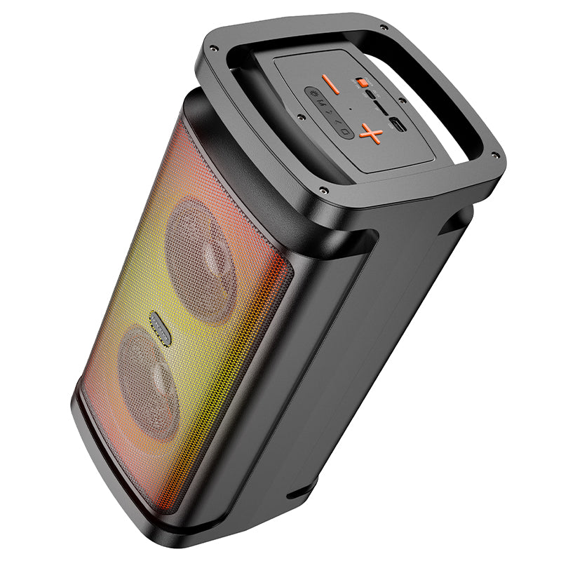 Borofone BP25 Vida 4.0 inch Bluetooth Speaker with Wireless Microphone Powerful 10W sound, RGB Lights, and Karaoke Mic for Parties and Outdoor Music