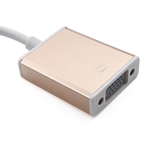 1080P USB 3.1 Type C Thunderbolt 3 Male to VGA Female Adapter Converter Cable For HDTV MacBook Pro, MacBook Air , Dell , Surface Book (Gold)