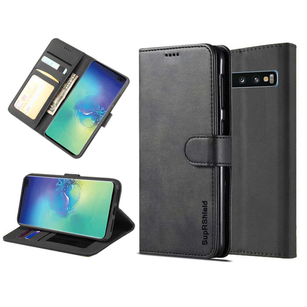 For Samsung Galaxy S10 |Galaxy S10+ /S10 Plus | S10 5G | S10e SupRShield Wallet Leather Flip Stand Magnetic Case Cover