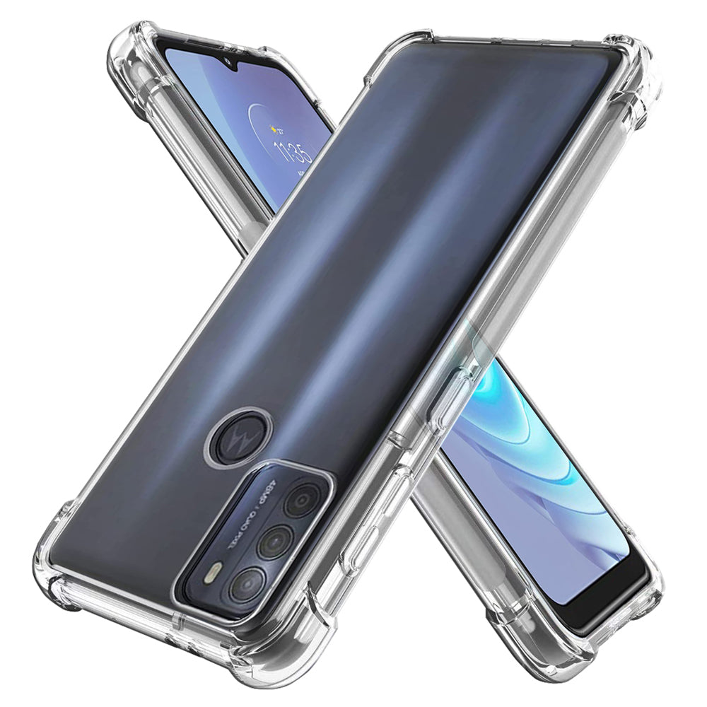 For Motorola Moto G50 5G Clear SupRShield Case Shockproof Tough Gel Transparent Air Cushion Heavy Duty Phone Back Cover (Crystal Clear)