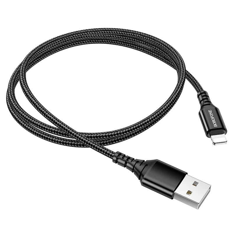 BOROFONE (BX54) 1M Braided USB Lightning Nylon Cable Cord Charger for Apple iPhone 14 13 12 11 Pro XS Max X XS XR 7 8 6 6S Plus iPad iPod