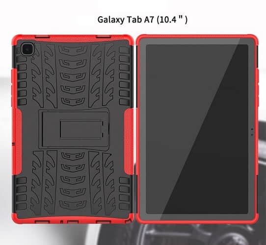 Samsung Galaxy Tab A7 10.4 inch SM-T500 T505 Shockproof Case Heavy Duty Rugged Protective Cover (Red)