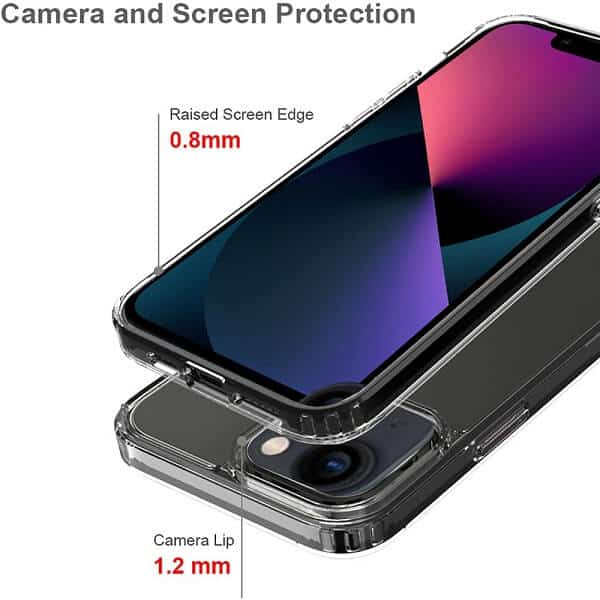 For Apple iPhone 13 /13 Pro / 13 Pro Max / 13 Mini Clear Case Slim With 4 Corners [Shock Absorption] Hard Back Soft Bumper Cover