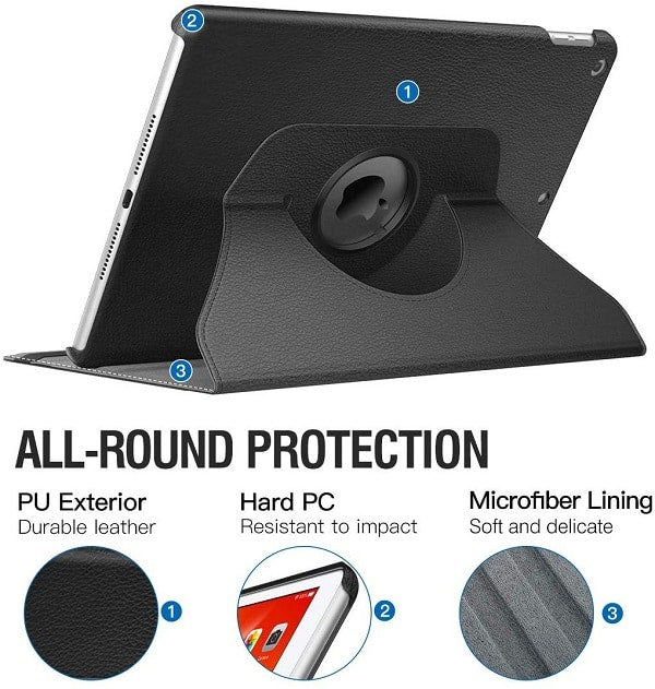 For Apple iPad 5th /6th Generation /Air 1 /Air 2 9.7 Inch 360 Degree Rotating Flip Leather Case Stand Cover (Red)