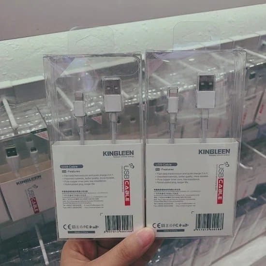 3 Pack 1M KINGLEEN (K06) 2.1A 8 Pin Lightning Cable Fast Charging Data Cable Charger For Apple iPhone iPad iPod