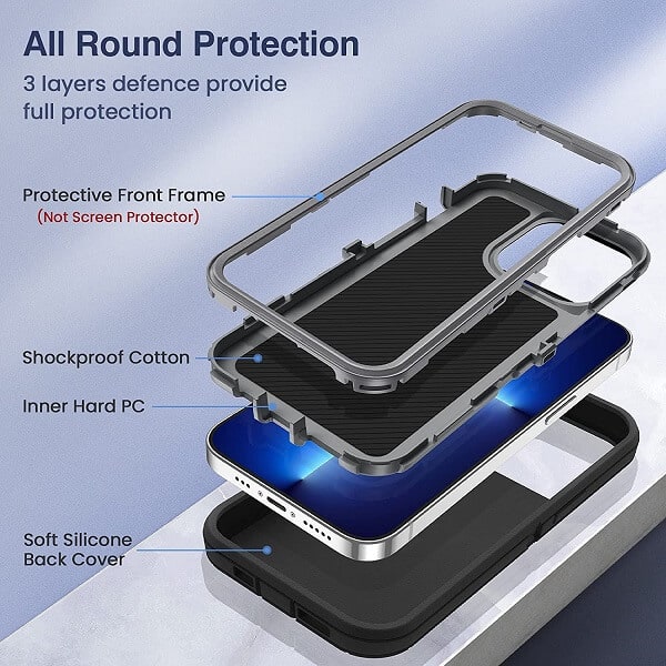 For Apple iPhone 13/ 13Pro/ 13 Pro Max Mini Case Drop Resistant Defender Tradies Heavy Duty Rugged Shockproof Tough Cover