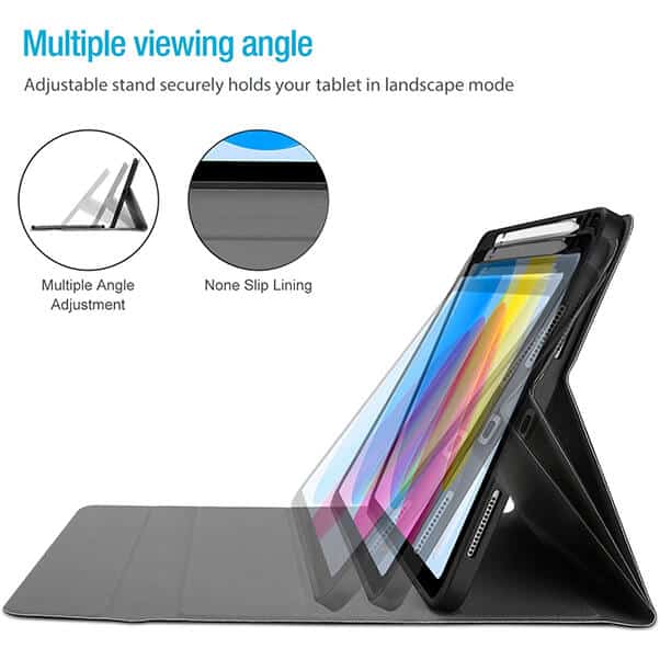 With Pencil Holder For Apple iPad 11th (A16) 11-inch 2025/10th Generation 10.9 inch 2022 Wireless Bluetooth Keyboard Case Leather Smart Cover (Black)