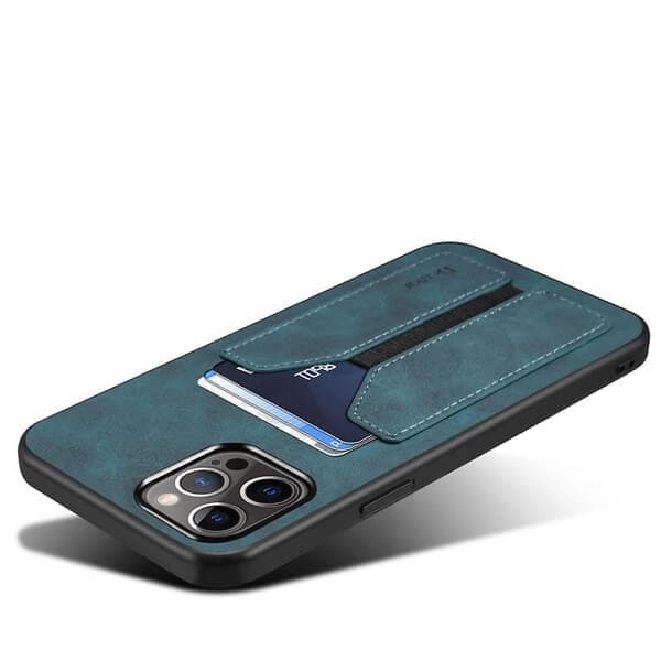 Denior For Apple iPhone 13 Pro / 13 Pro Max / 13 Mini Leather Case with Elastic Wallet Card Holder Slot Pocket Cover