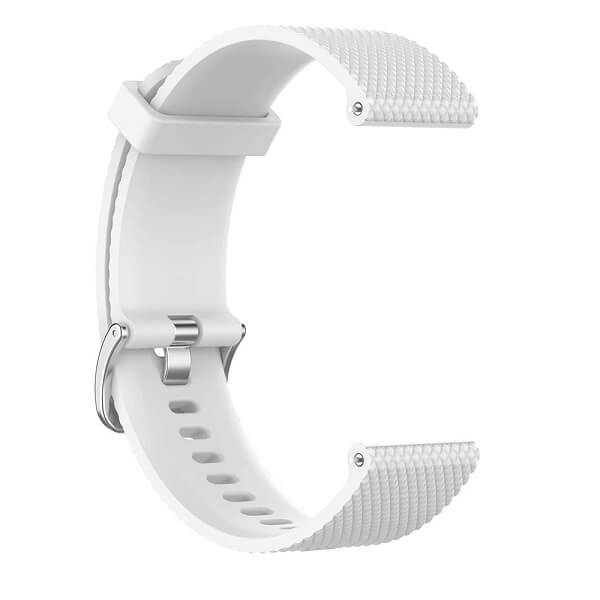 Garmin Vivoactive 4S Silicone Wristband Adjustable Rubber Watch Replacements Band Kit Strap (White)