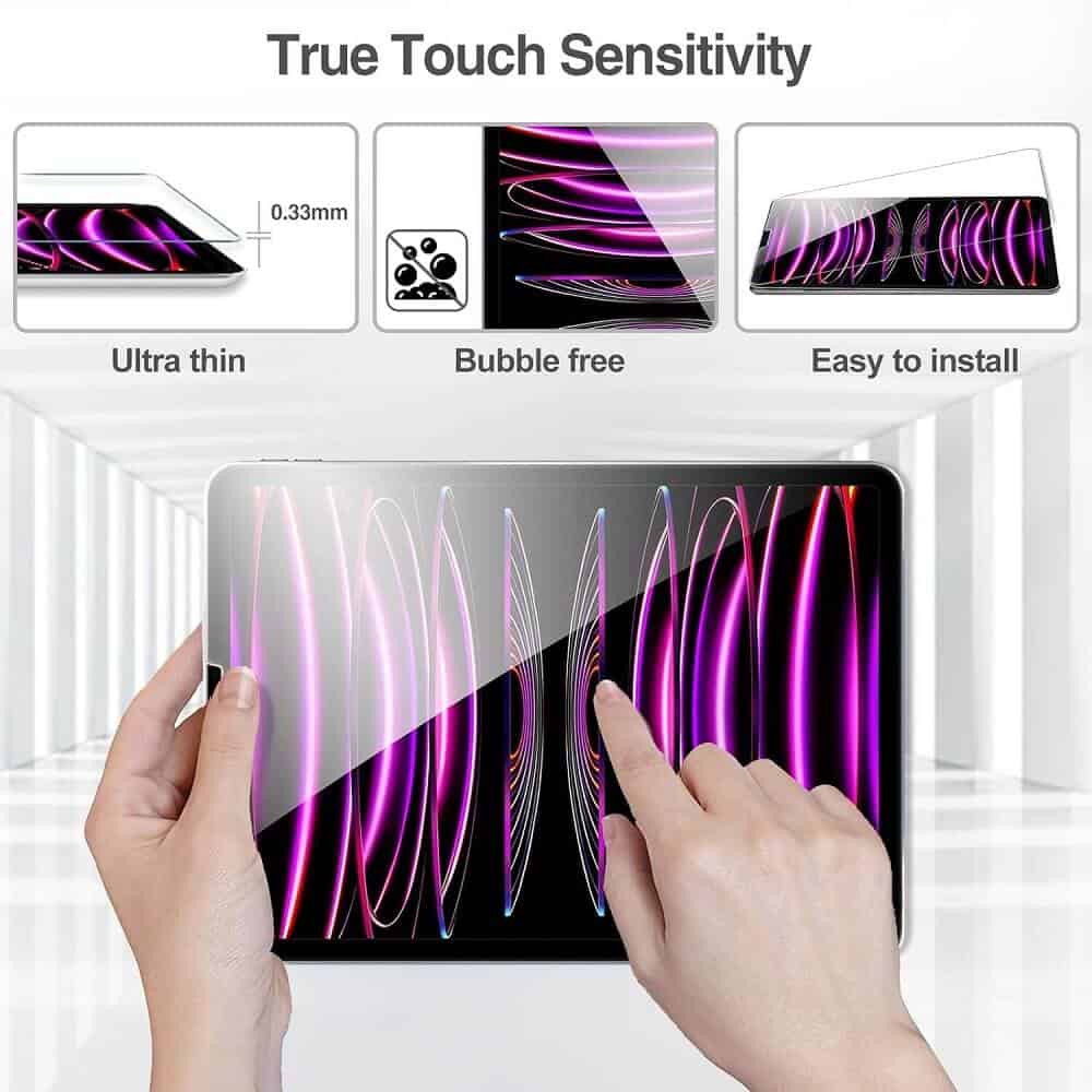 [2 Pack] For Apple iPad Pro 12.9 inch 2022 6th /2021 5th /2020 4th /2018 3rd Gen Tempered Glass Screen Protector