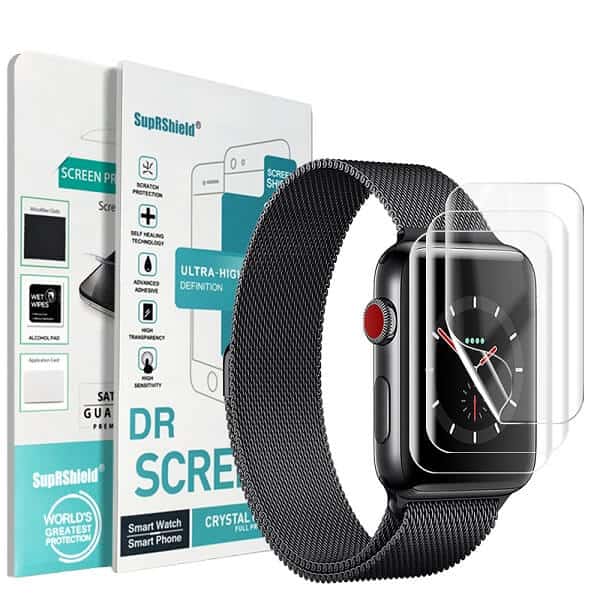 [3 Pack] For Apple Watch Series 12 3 38mm & 42mm SupRShield Hydrogel Soft Flexible Full Coverage Screen Protector Film Guard