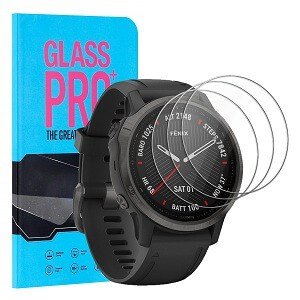 (3 Pcs) Garmin Fenix 6S Sapphire Screen Protector Full Coverage Tempered Glass Guard