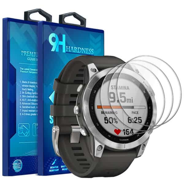 (3 Pcs) Garmin Fenix 7 Sapphire Solar Sports Screen Protector Full Coverage Tempered Glass Guard (Clear)