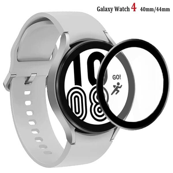 (3 Pcs) Samsung Galaxy Watch 4 Screen Protector Full Coverage Tempered Glass Guard (Black)