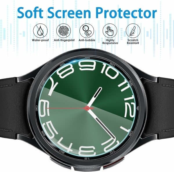 (3 Pcs) Samsung Galaxy Watch6 Classic 43mm & 47mm Classic Screen Protector Tempered Glass Guard