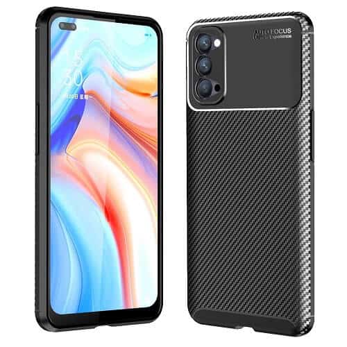 Oppo Reno4 5G Case Shockproof Absorption Anti Scratch Heavy Duty Durable Drop Protection Phone Armor Back Cover (Black)