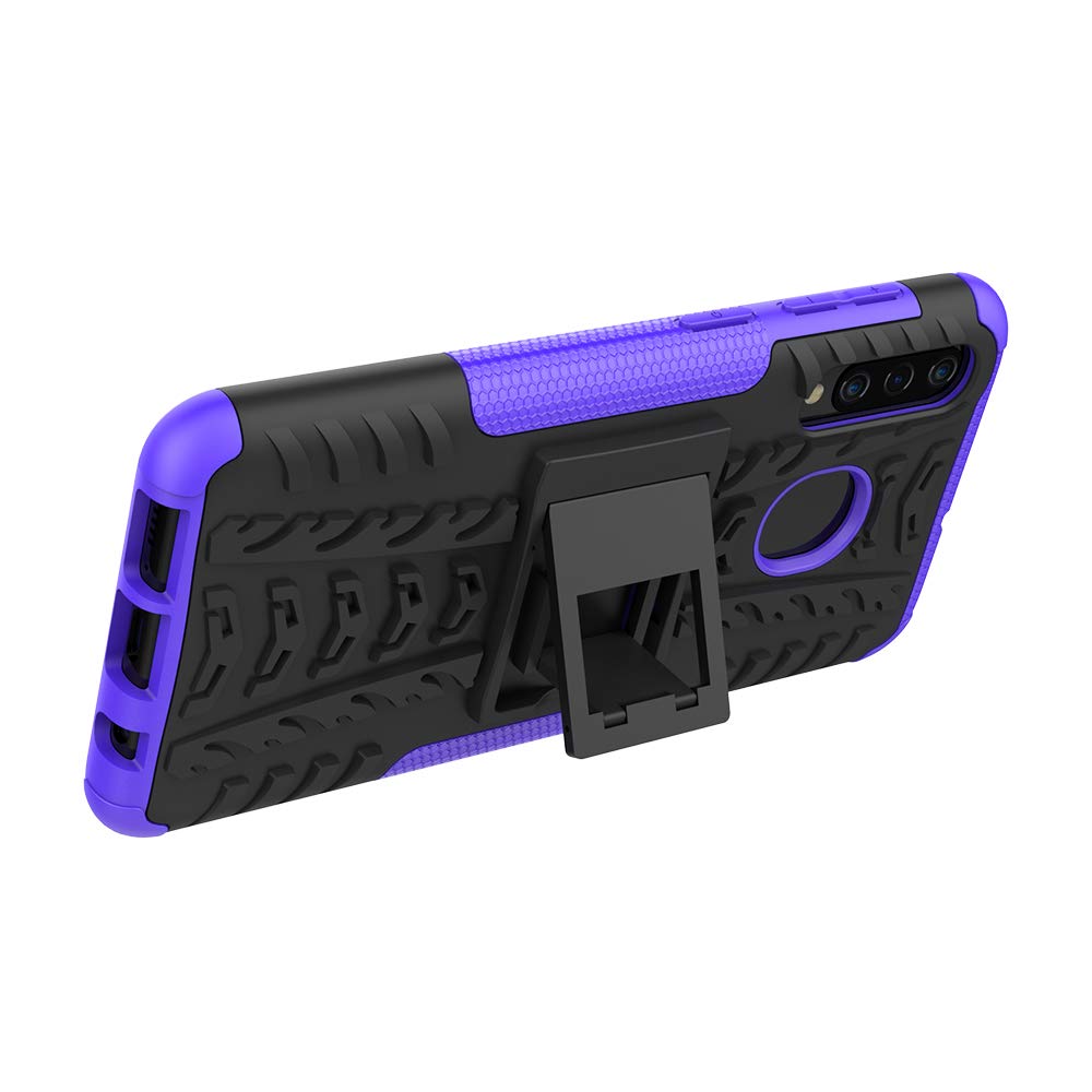 Samsung Galaxy A20/A30 Heavy Duty Tough Shockproof Rugged Kickstand Case Cover (Black)