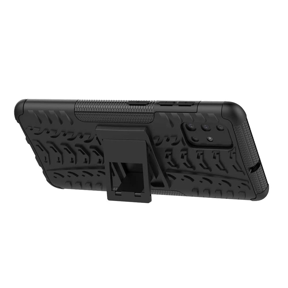 Samsung Galaxy A20/A30 Heavy Duty Tough Shockproof Rugged Kickstand Case Cover (Black)