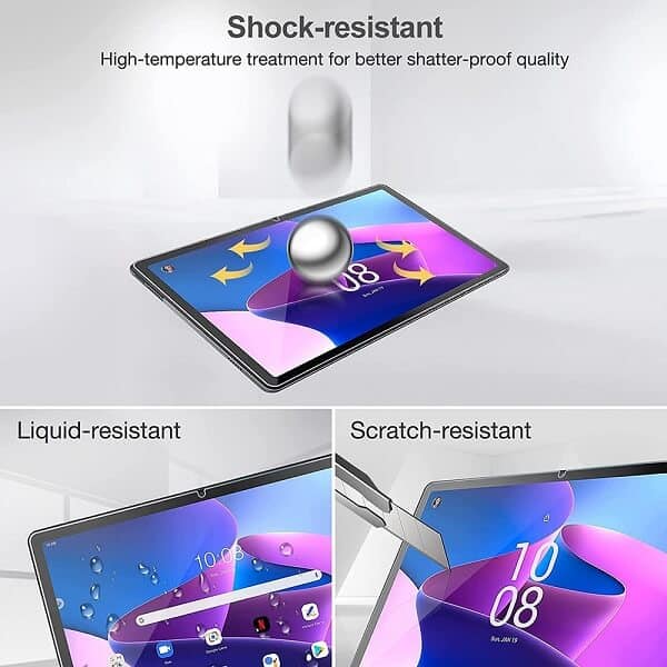 [2 Pack] Lenovo Tab Plus 3rd Gen TB-125FU 10.6 inch 2022 Tempered Glass Screen Protector Anti-Scratch 2.5D Arc Edges Film Guard