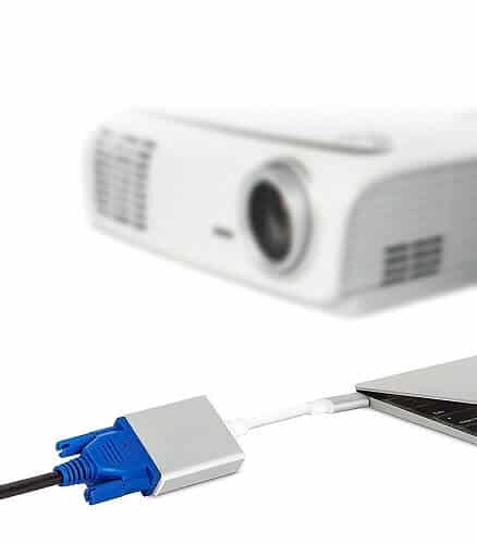 1080P USB 3.1 Type C Thunderbolt 3 Male to VGA Female Adapter Converter Cable For HDTV MacBook Pro, MacBook Air , Dell , Surface Book (Gold)