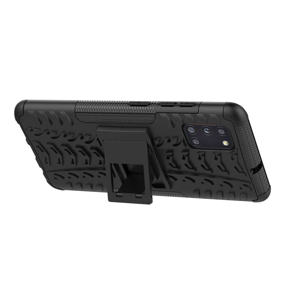 Samsung Galaxy A31 Heavy Duty Case Shockproof Rugged Protective Cover (Black)