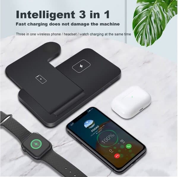 15W Qi 3 in 1 Fast Charging Wireless Charging Stand Dock Station For AirPods Pro Apple Watch SE 6 5 4 3 2 iPhone 12 11 Pro Max Xs X Xr 8 Plus