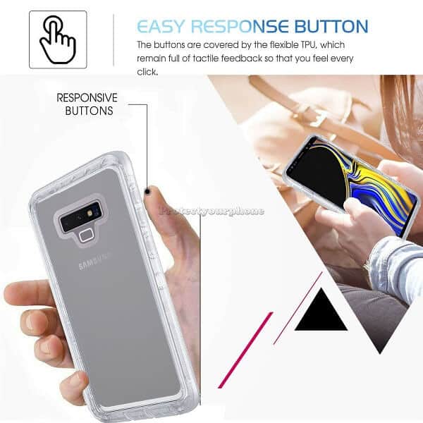 Samsung Galaxy Note 9 Case Clear Drop Resistant Defender Tough Bumper Heavy Duty Shockproof Back Cover