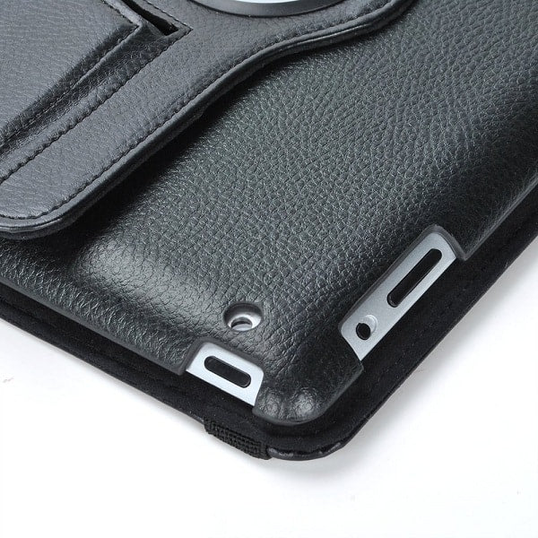 For Apple iPad 9th /8th /7th Gen 10.2 inch 2021 /2020 /2019 Smart Leather Case, 10.2 inch Rotating 360 Degree Stand Cover (Black)
