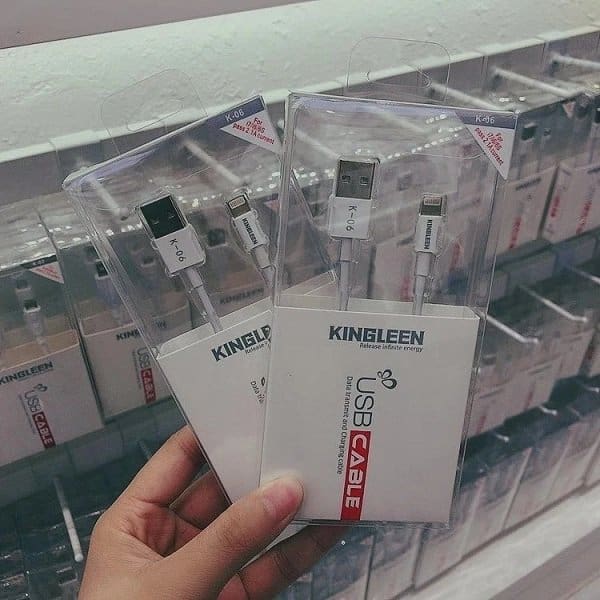 2 Pack 1M KINGLEEN (K06) 2.1A 8 Pin Lightning Cable Fast Charging Data Cable Charger For Apple iPhone iPad iPod