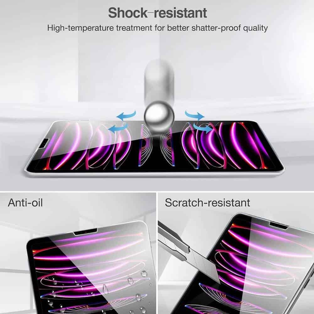 [2 Pack] For Apple iPad Pro 12.9 inch 2022 6th /2021 5th /2020 4th /2018 3rd Gen Tempered Glass Screen Protector