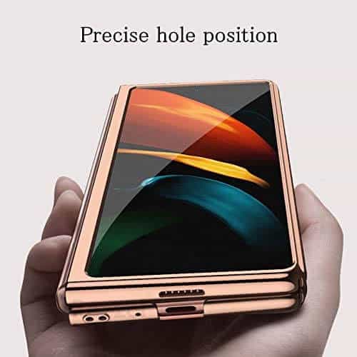 Samsung Galaxy Z Fold 2 5G Clear Case Luxury Plating Transparent Hard PC Back Cover (Transparent)