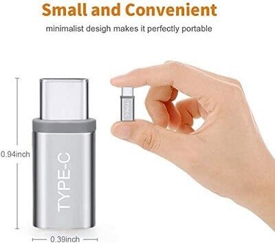 [5 Pack] USB 3.1 Type C Male to Micro USB Female Sync Cable Connector Adapter Converter (Black)