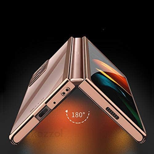 Samsung Galaxy Z Fold 2 5G Clear Case Luxury Plating Transparent Hard PC Back Cover (Transparent)