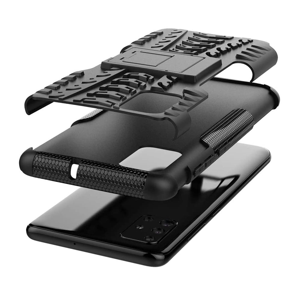 Samsung Galaxy A20/A30 Heavy Duty Tough Shockproof Rugged Kickstand Case Cover (Black)