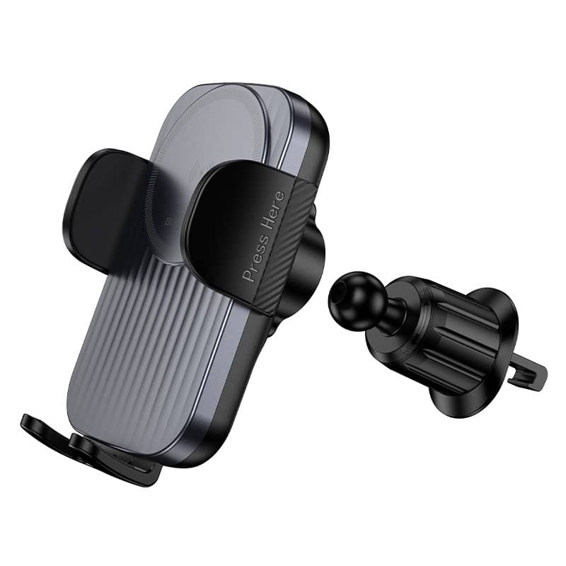Borofone BH221 15W Fast Charging Charger Air Vent Wireless Car Mount Mobile Phone Holder (Black)