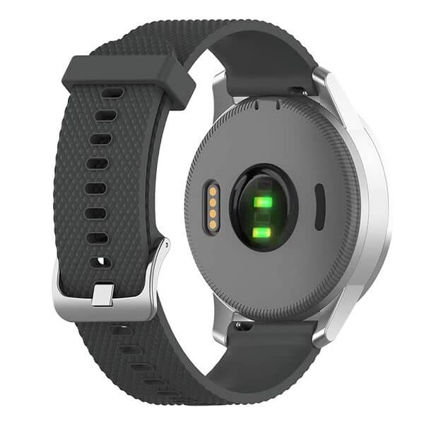 Garmin Vivoactive 4S Silicone Wristband Adjustable Rubber Watch Replacements Band Kit Strap (Grey)