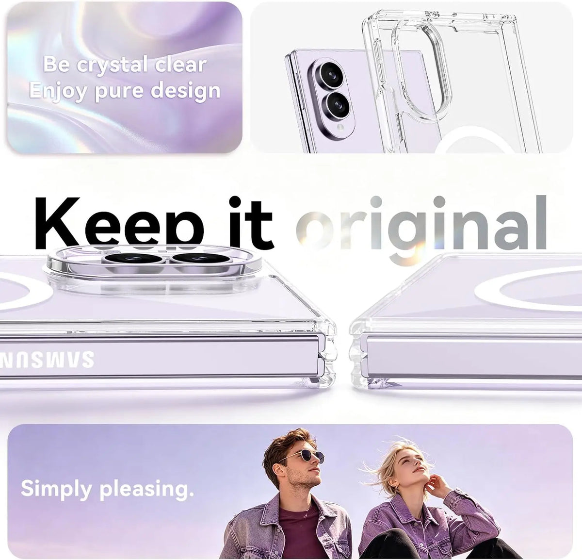 For Samsung Galaxy Z Fold 8 | 8 Ultra MagSafe Magnetic Case with HaloLock Shockproof Scratch Resistant Back Clear Protective Cover