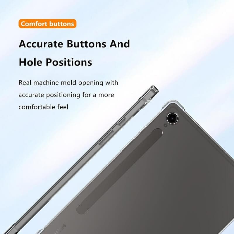 Samsung Galaxy Tab S10+Plus/S9 FE+ Plus/S9 FE Clear Case Shockproof Heavy Duty Gel Clear Air Cushion Cover