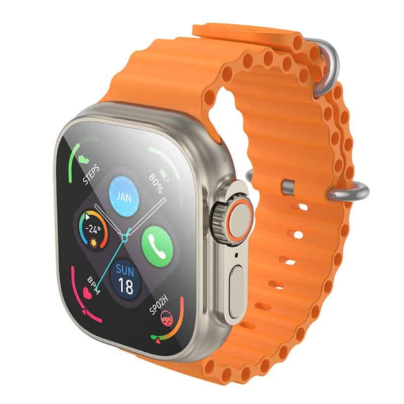 Borofone BD10 Ultra Answer /Make Calls 2 inch Bluetooth 5.3 Sports Smart Watch For Men /Women (Titanium Gold)