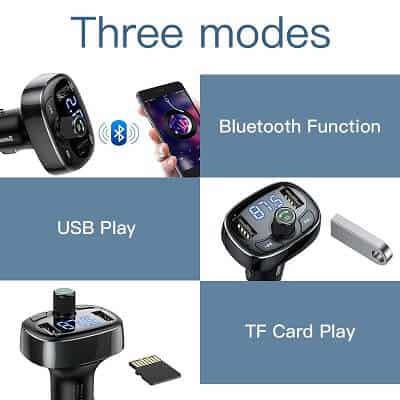 Baseus Handsfree Wireless Bluetooth FM Transmitter MP3 Music Player Dual Car Charger