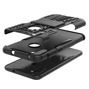 Samsung Galaxy A11 Shockproof Case Heavy Duty Rugged Protective Cover (Black)
