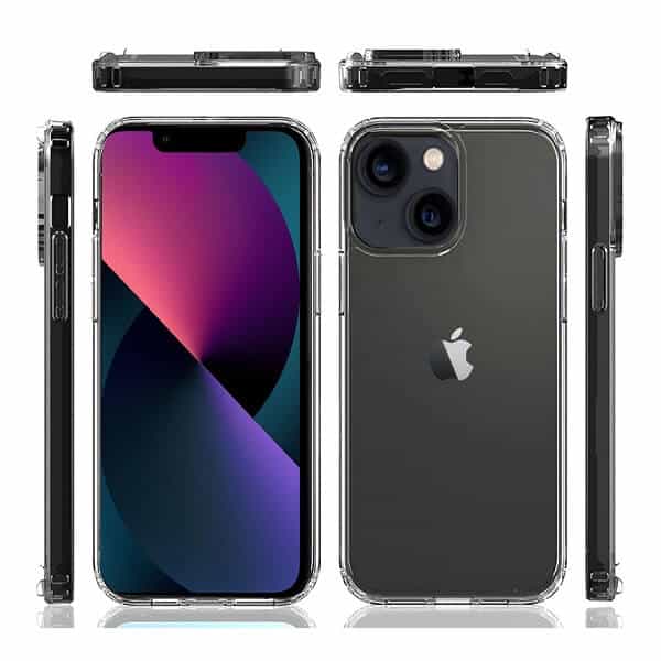 For Apple iPhone 13 /13 Pro / 13 Pro Max / 13 Mini Clear Case Slim With 4 Corners [Shock Absorption] Hard Back Soft Bumper Cover