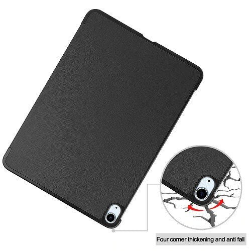 Apple iPad Air 11 2024 6th /5th /4th Gen 10.9 inch 2022 /2020 iPad Pro 11 inch Folio Smart Leather Magnetic Stand Case Cover (Black)