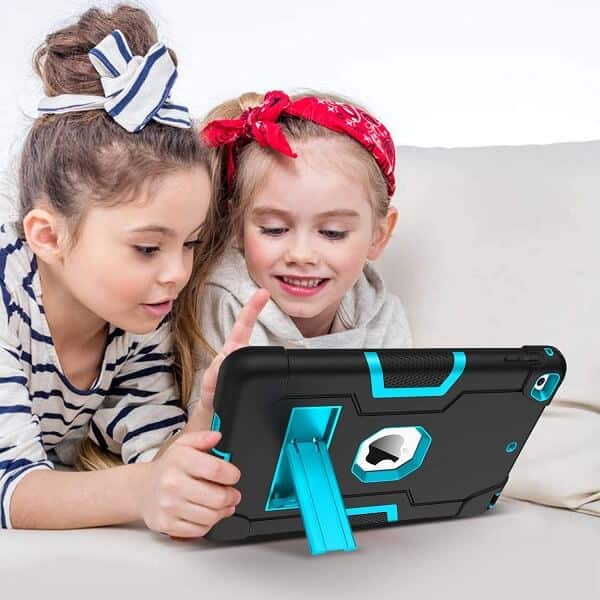 Apple iPad Mini 1/2/3 Hybrid Fancy Shockproof Heavy Duty Kickstand Case Cover (Navy Blue)