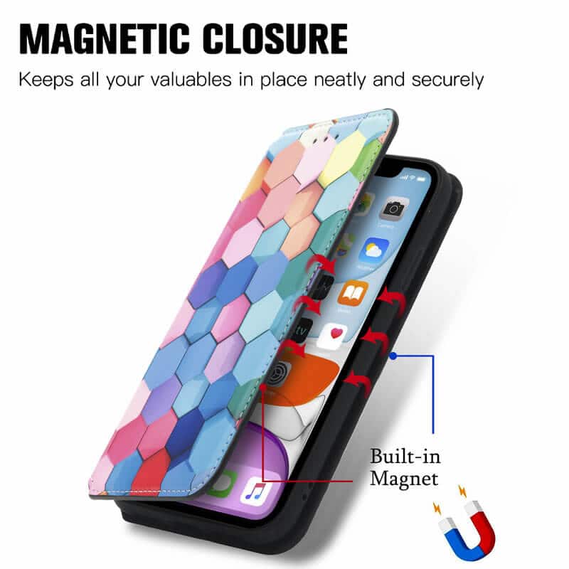 CaseNeo For Apple iPhone X / XS / XR Leather Wallet Flip Case With RFID Blocking Credit Card Holder Slots Cover