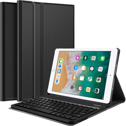 Apple iPad Air 1 Wireless Bluetooth Keyboard Case, Folio Leather Smart Stand Cover