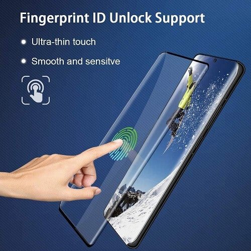 [2 Pack] Samsung Galaxy S21 5G Full Coverage Tempered Glass Screen Protector Film Guard (Black)