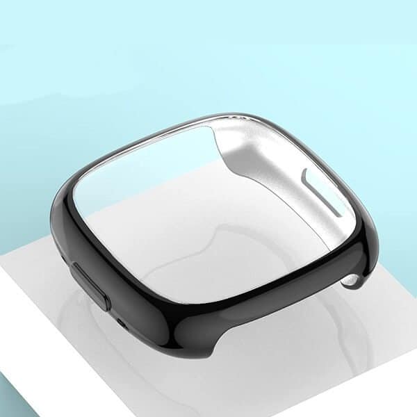 Fitbit Versa 3 /Fitbit Sense Gel Case Premium Soft Protective Silicone Cover (Black)